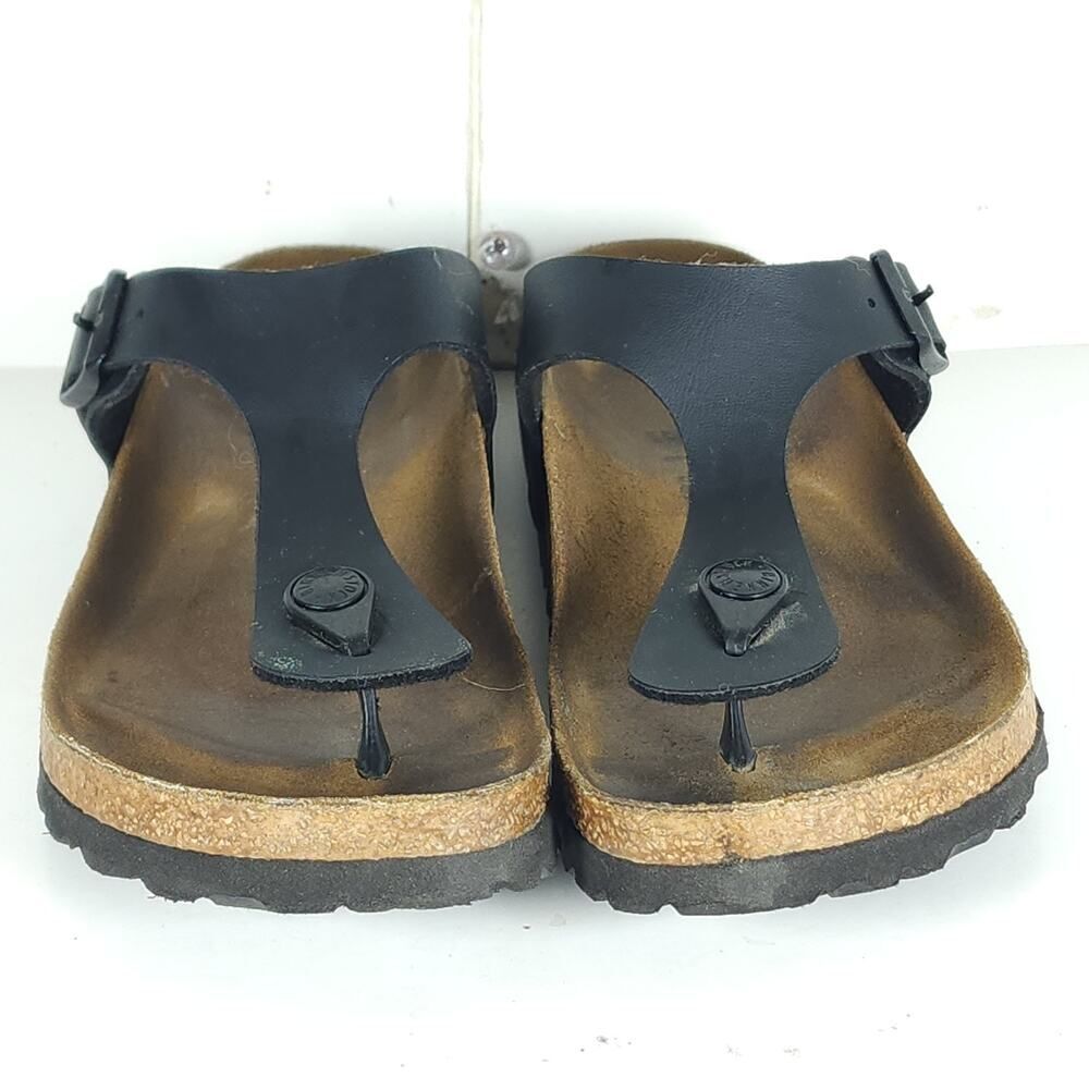 Birkenstock Women's Gizeh EU37 US6 Black Birko-Flor T-strap Thong Sandals - Picture 5 of 16